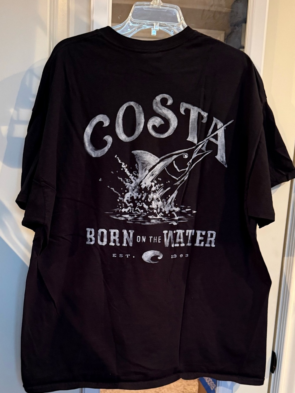 Costa Born on the Water Black Graphic T-Shirt | Gildan Ultra Cotton | Men’s 2XL